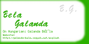 bela galanda business card